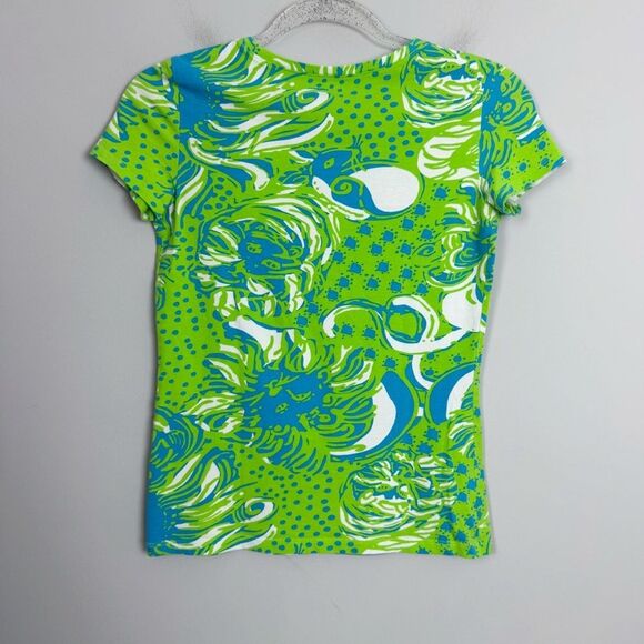 LILLY PULITZER | Karrie Crewneck Tee Limeade Roar of the Jungle Women’s Size XS - Picture 8 of 8
